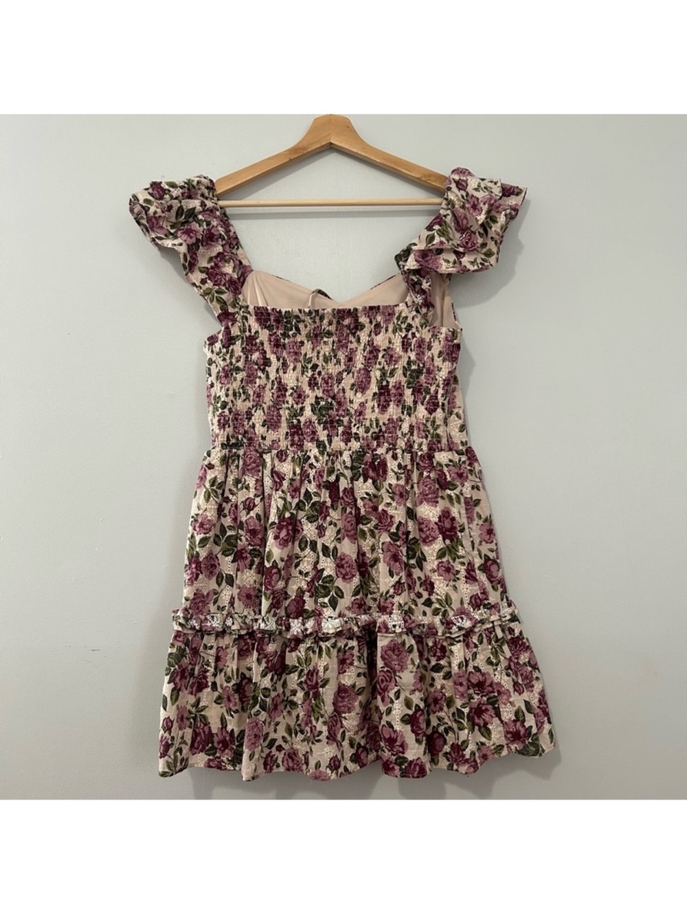 Floral Ruffle-Sleeve Mini Dress - Picture 4 of 5
